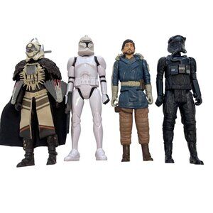 Star Wars Action Figures Lot Of 4 Includes Trooper Rebel & Villain Figures